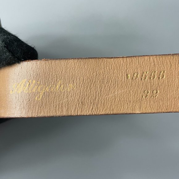 Vtg Hickok Custom-tailored Alligator Leather Belt with Gold-tone Buckle, Brown Vtg Hickok Custom-tailored Alligator Leather Belt with Gold  main image 3